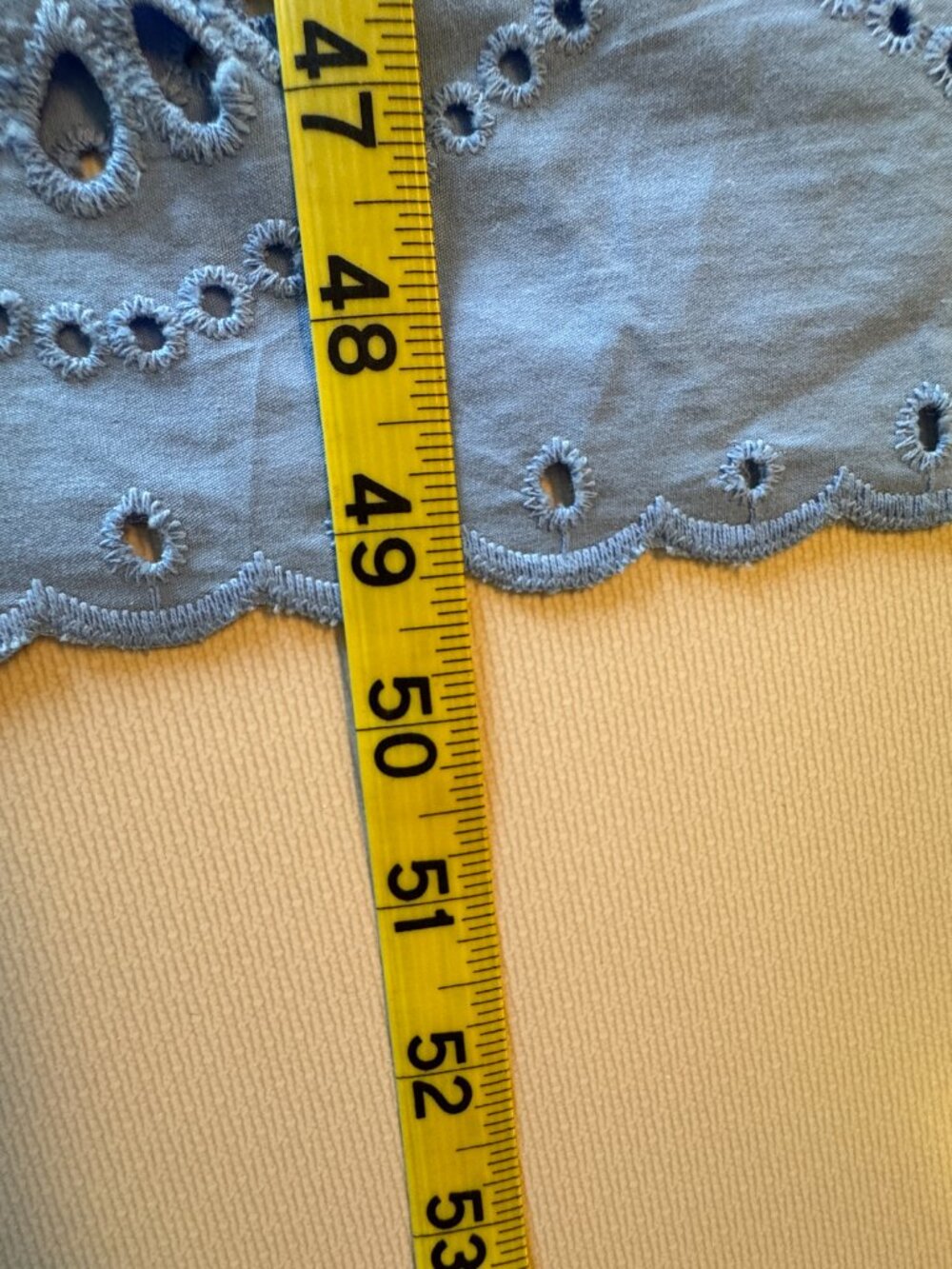 Calypso St. Barth Blue Cotton Eyelet Midi Dress Sz 6 Strappy Sleeves Pockets - Picture 11 of 14